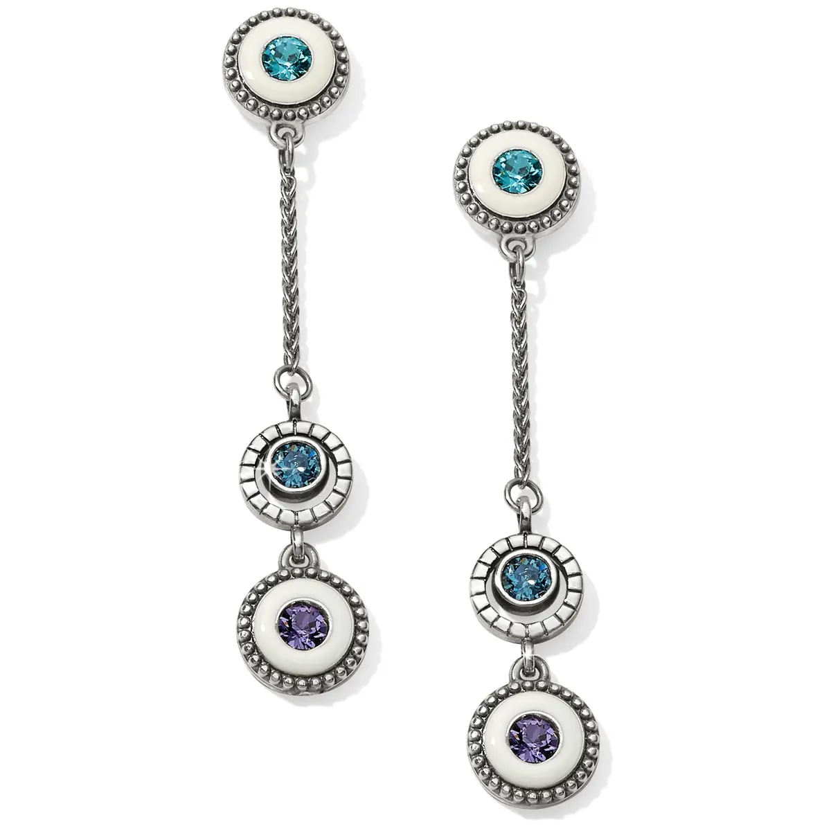 Halo Light Post Drop Earrings 1
