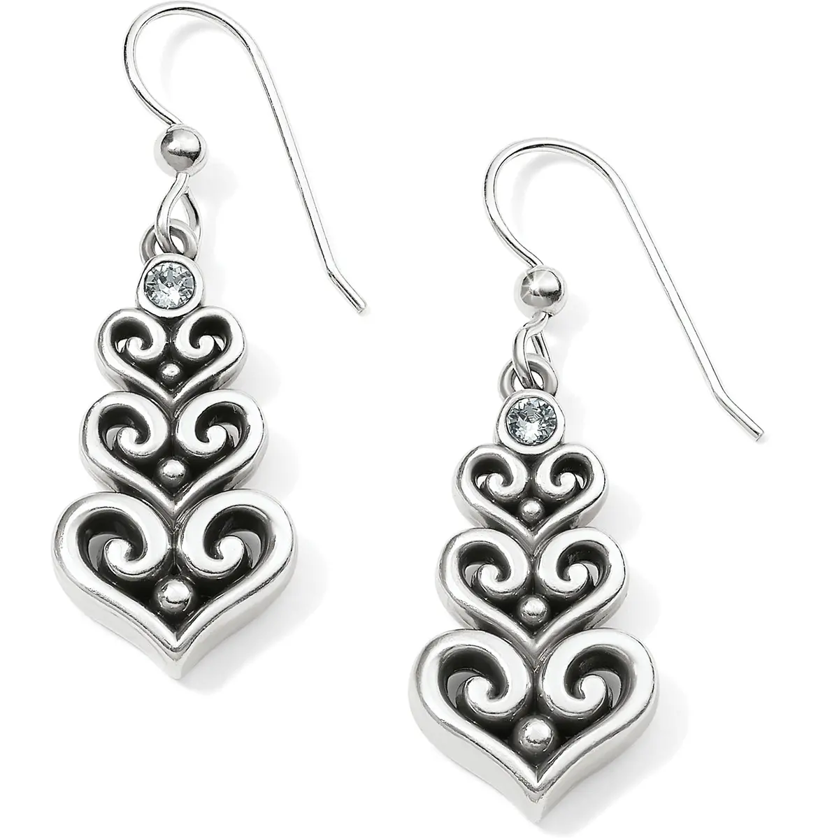 Alcazar Heart Trio French Wire Earrings 1