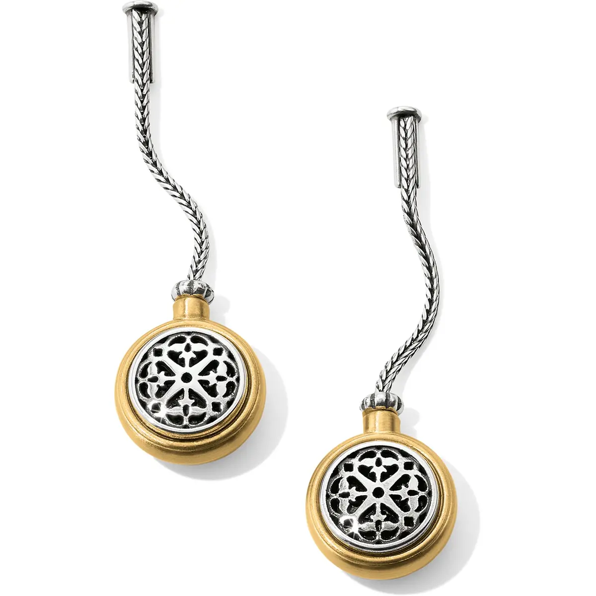 Ferrara Two Tone Post Drop Earrings 1