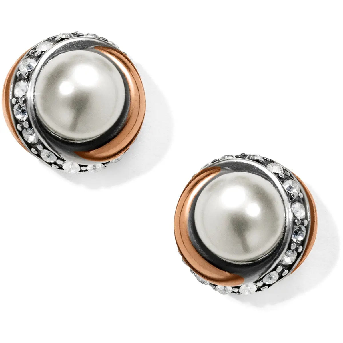 Neptune's Rings Pearl Button Earrings 1