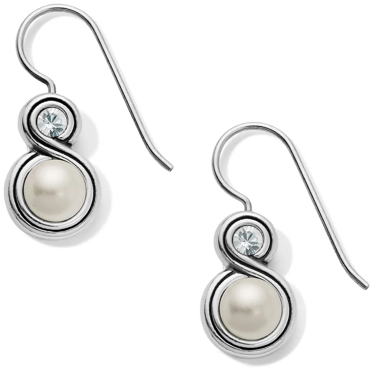 Infinity Pearl French Wire Earrings 1