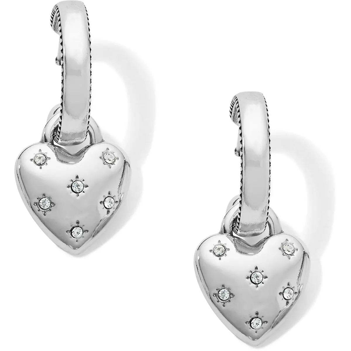 Stellar Heart Post Hoop Earrings 1