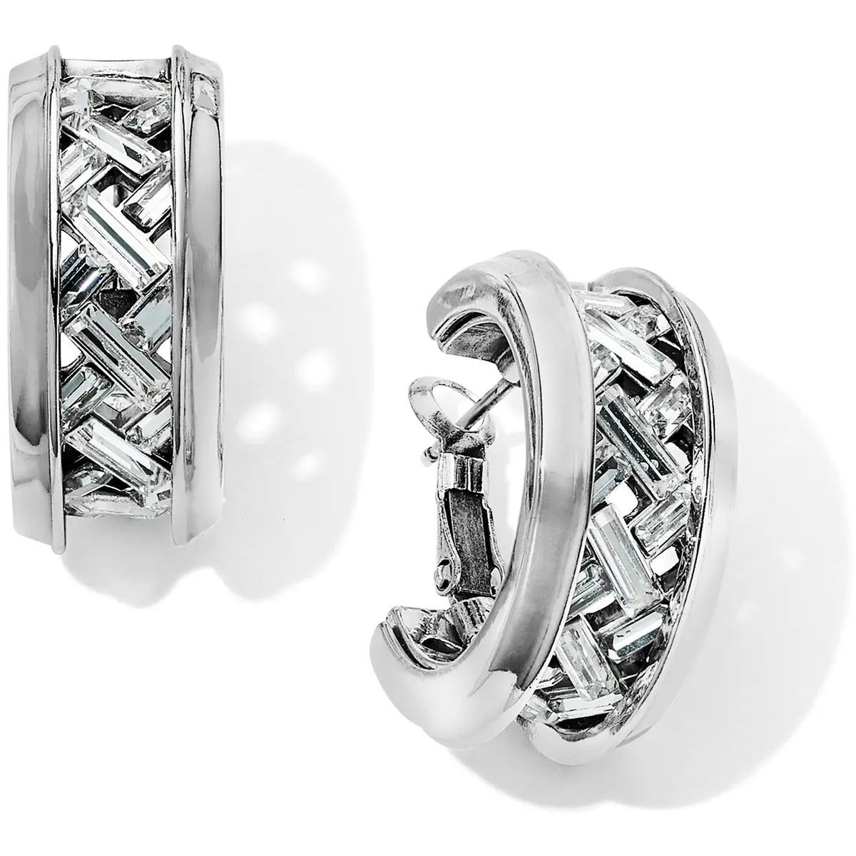 Love Cage Heart Leverback Hoop Earrings 1