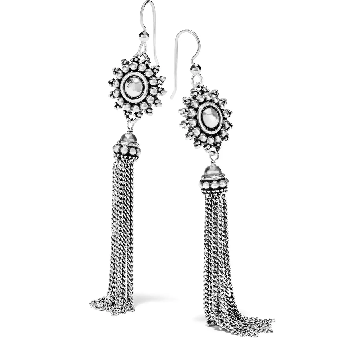 Telluride Sunburst Tassel French Wire Earrings 1