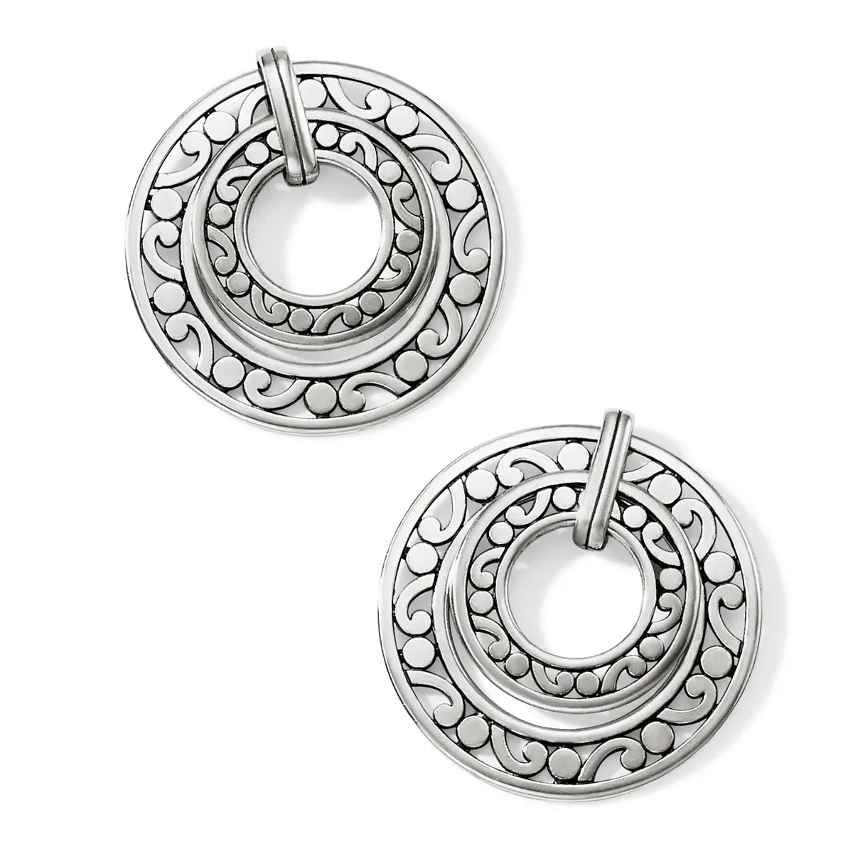 Contempo Open Ring Duo Post Drop Earrings 1