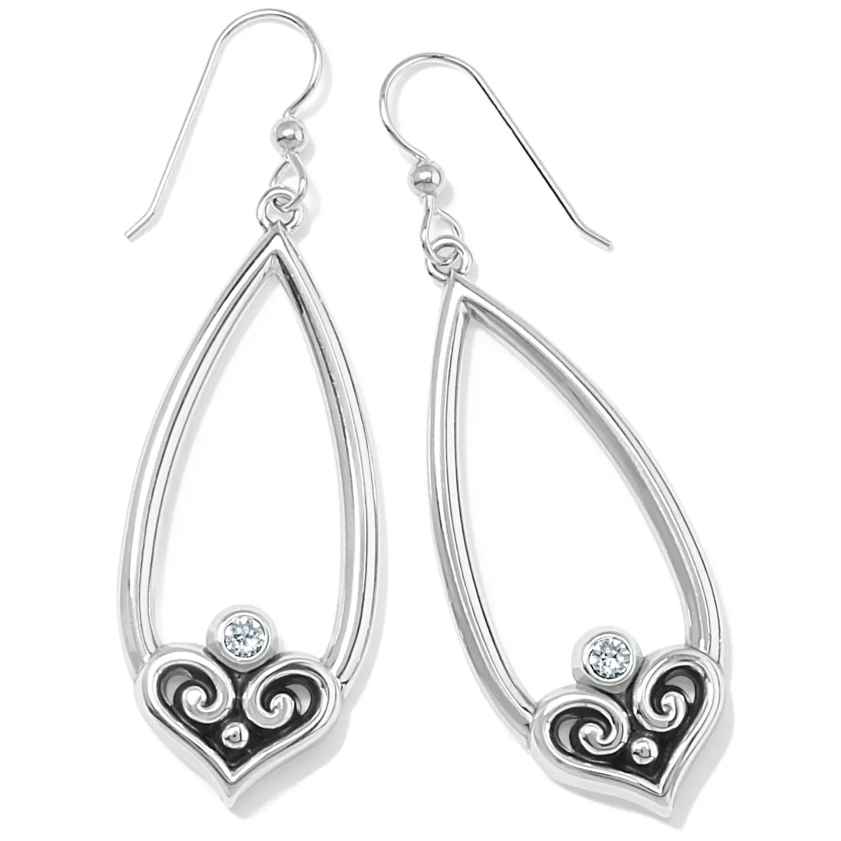 Alcazar Heart Teardrop French Wire Earrings 1