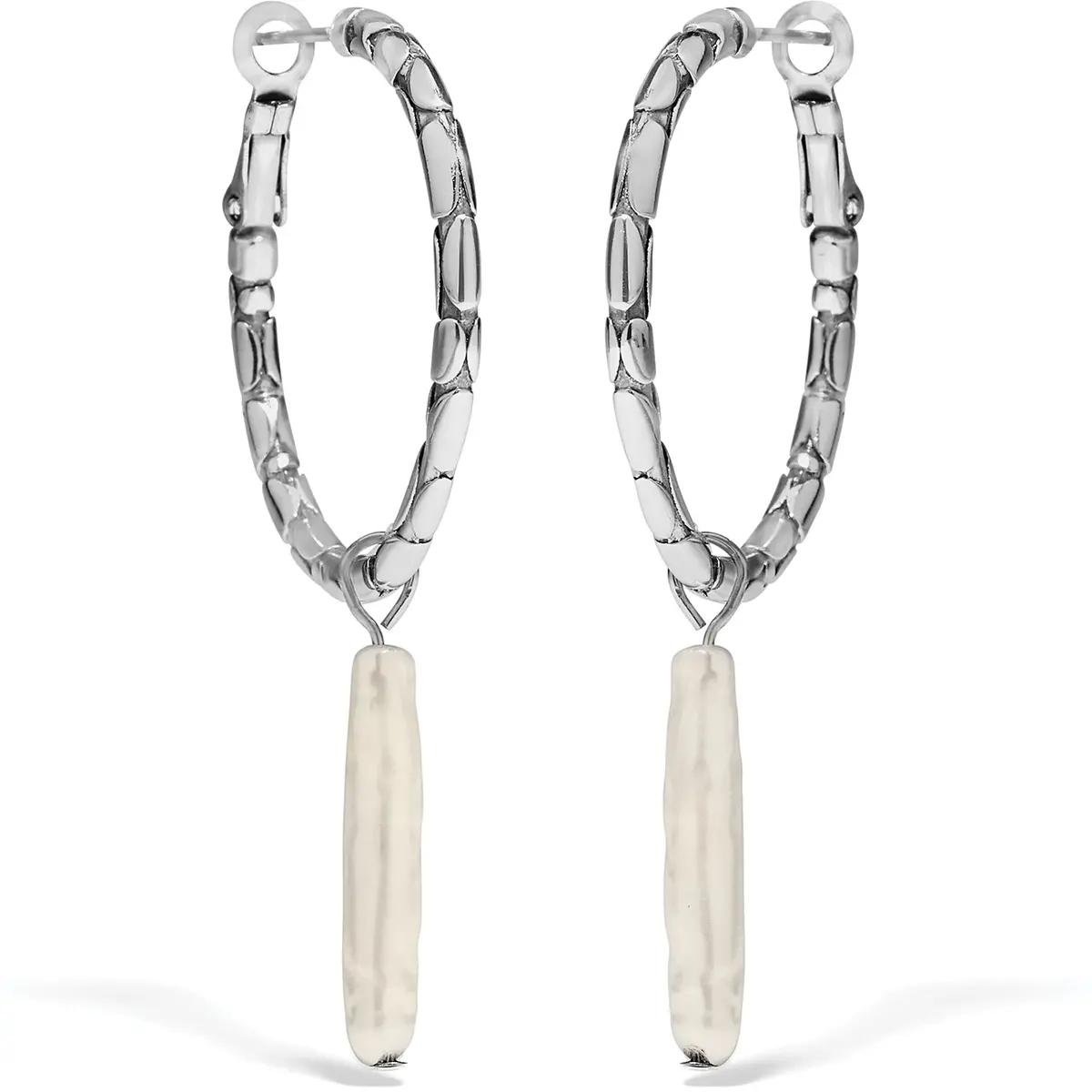 Pebble Pearl Hoop Earring 1