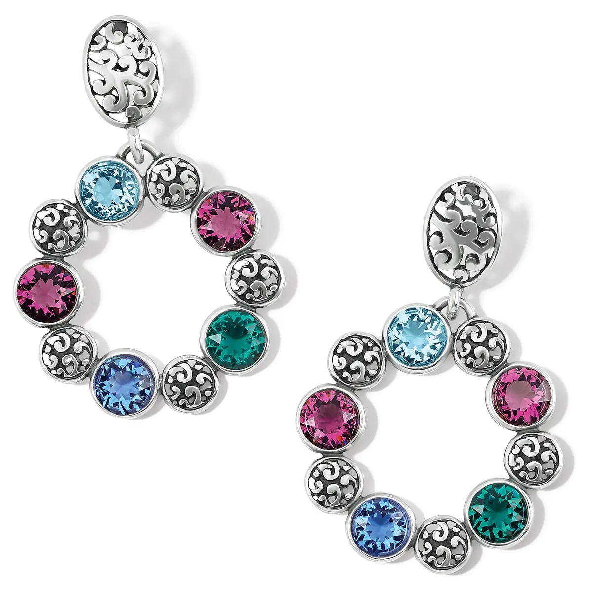 Elora Gems Circle Post Earrings 1