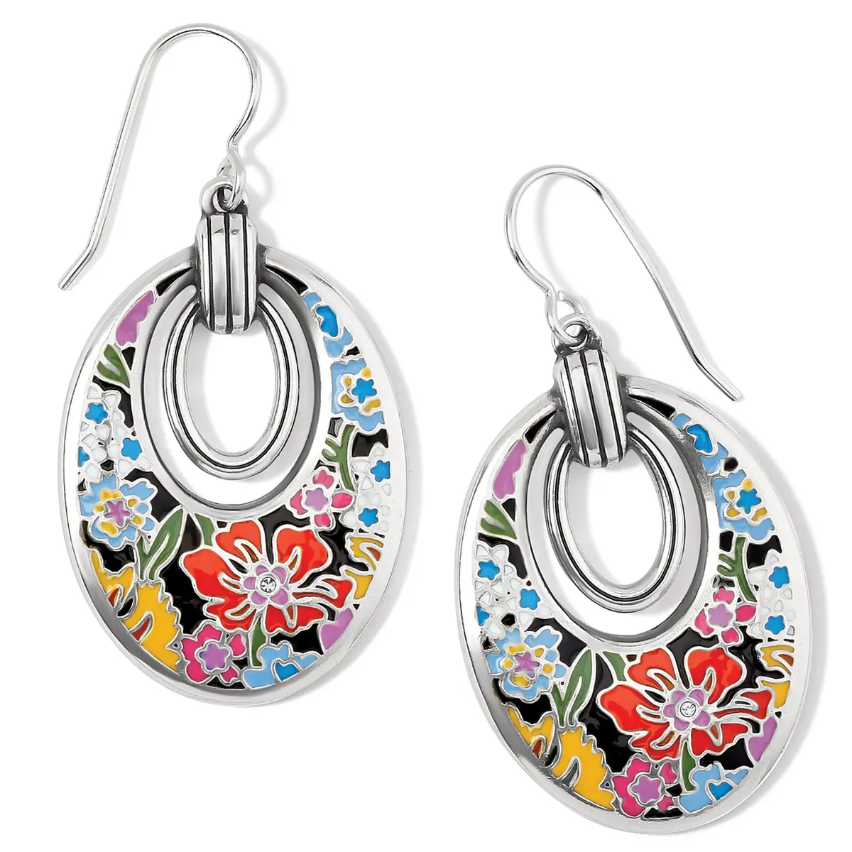 Painted Poppies French Wire Earring 1