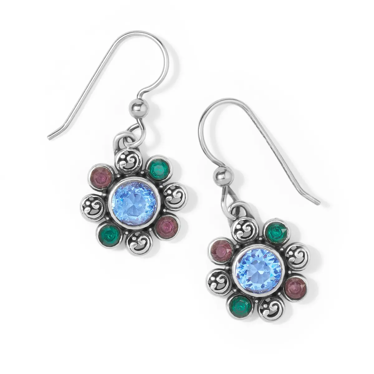 Elora Gems Flower French Wire Earrings 1
