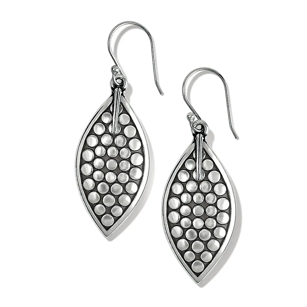 Pebble Leaf Reversible French Wire Earrings 1