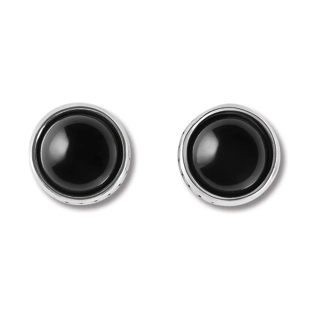 Pebble Dot Onyx Post Earrings 1