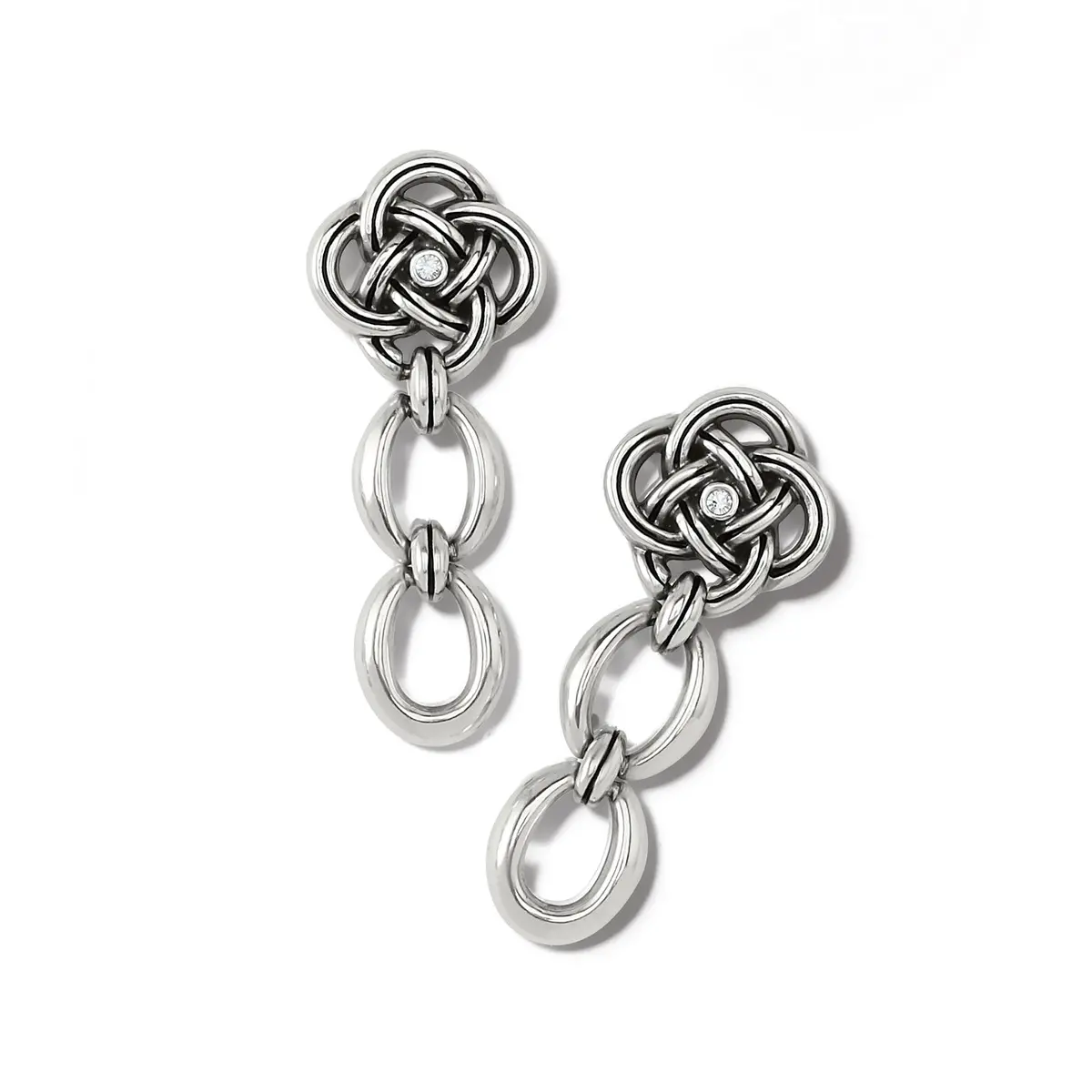 Interlok Knot Link Post Drop Earrings 1