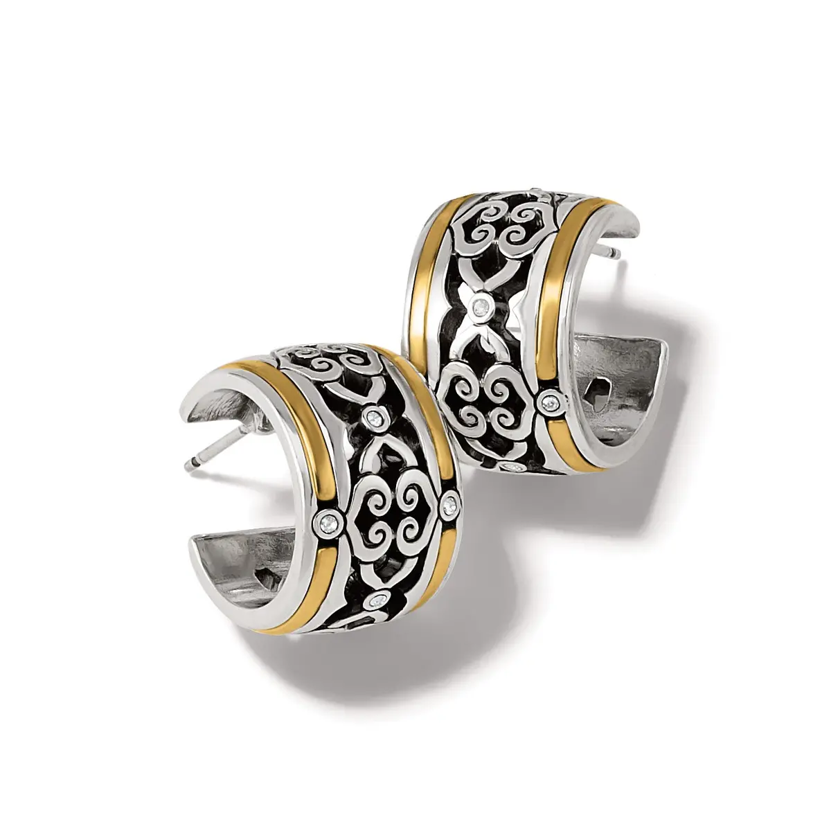 Intrigue Soiree Two Tone Hoop Earrings 1