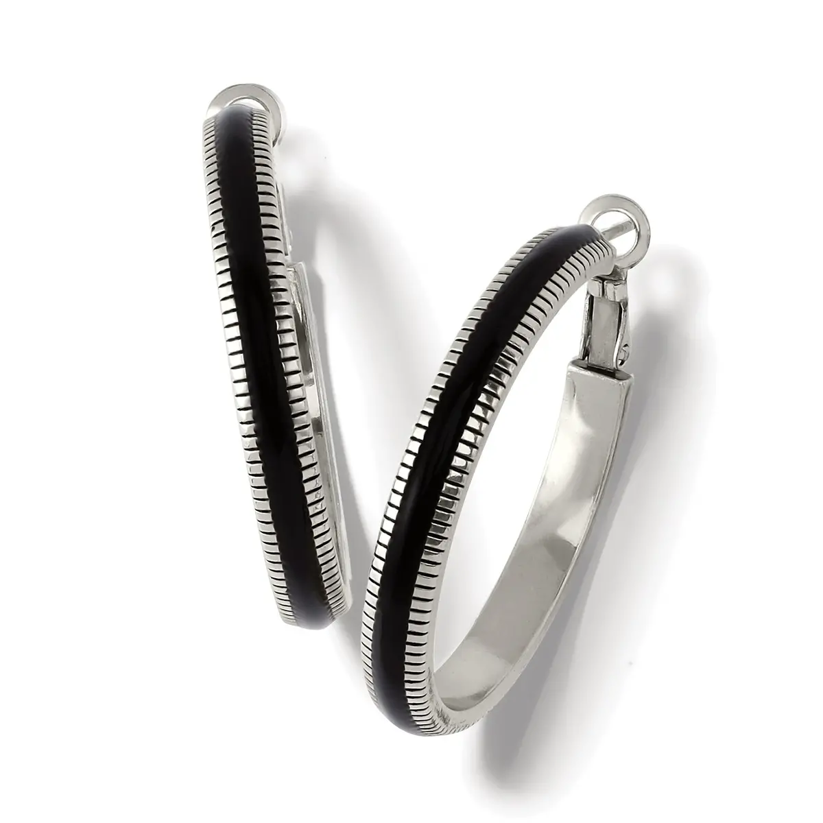 Interlok Noir Heirlom Hoop Earrings 1