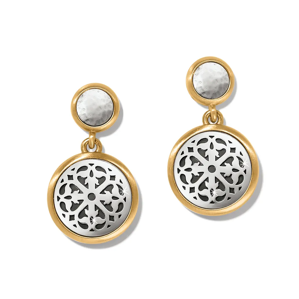 Ferrara Two Tone Luce Post Drop Earrings 1