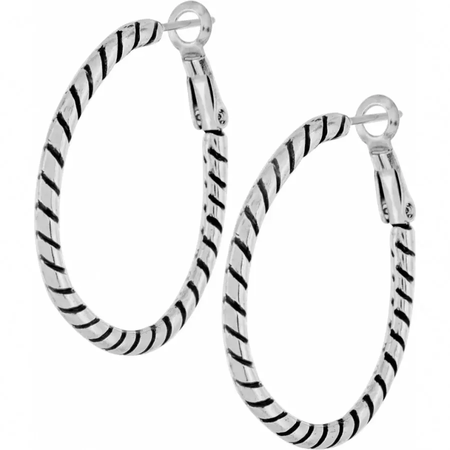 Twist Oval Hoop Charm Earrings 1