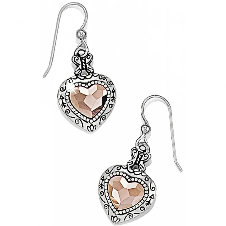 Rosy Heart French Wire Earrings 1