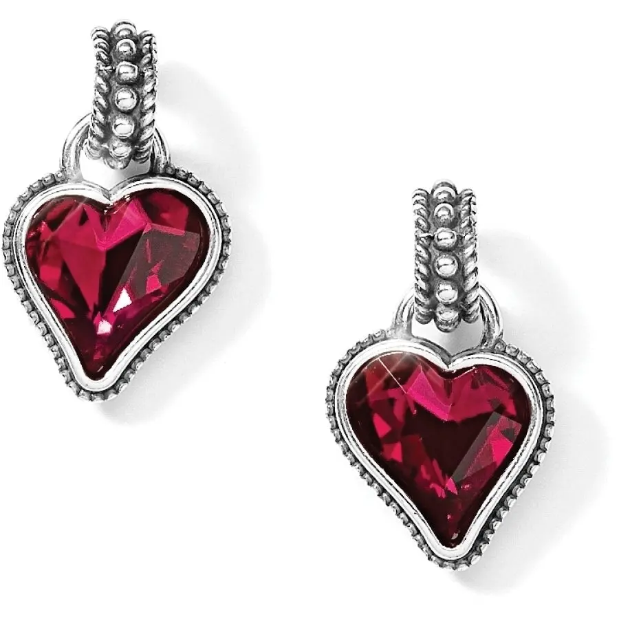 Bibi Heart Gem Reversible Post Drop Earrings 1
