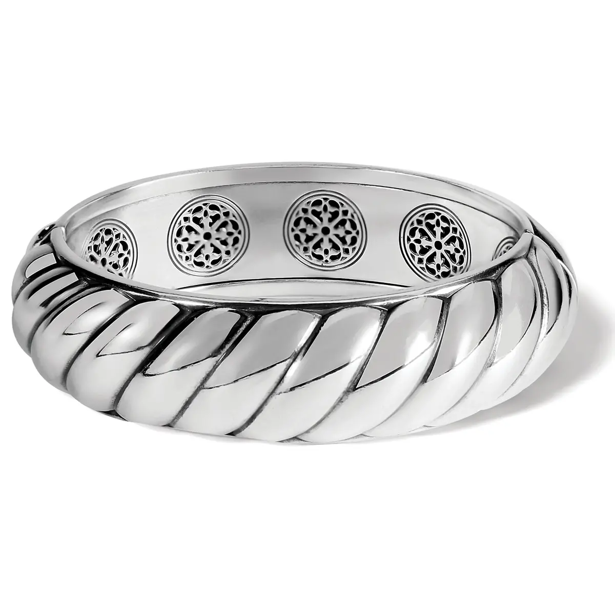Athena Scalloped Hinged Bangle 1