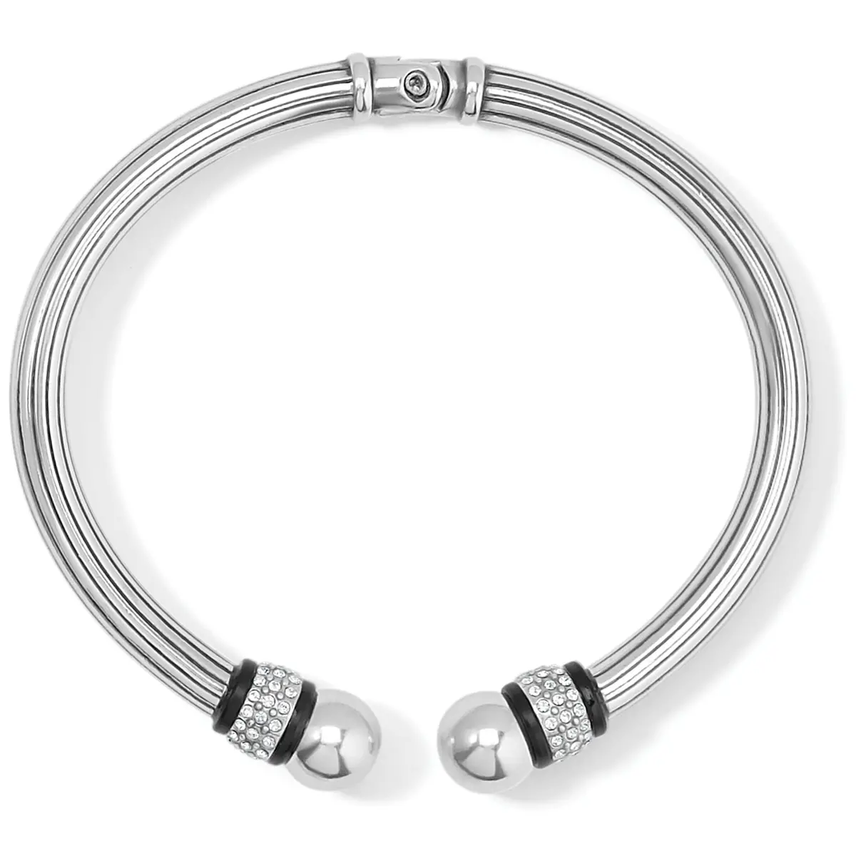 Meridian Black Open Hinged Bangle 1