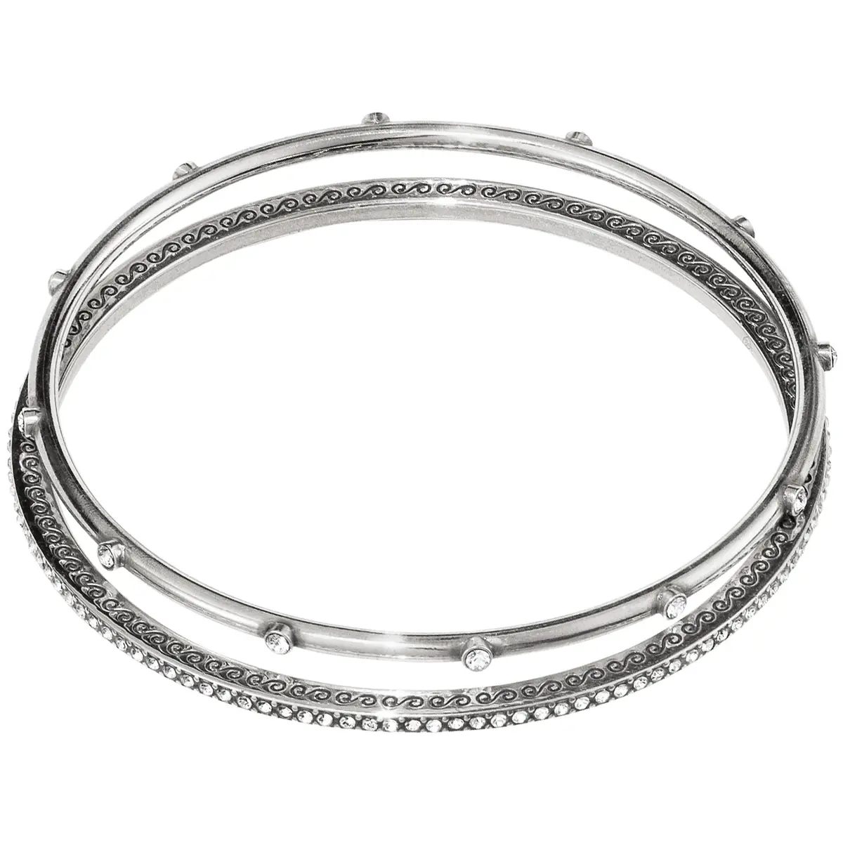 Neptune's Rings Pave Bangle Set 1
