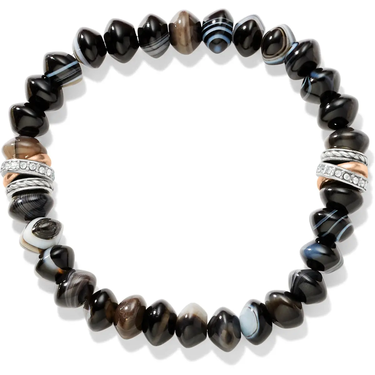 Neptune's Rings Banded Agate Stretch Bracelet 1