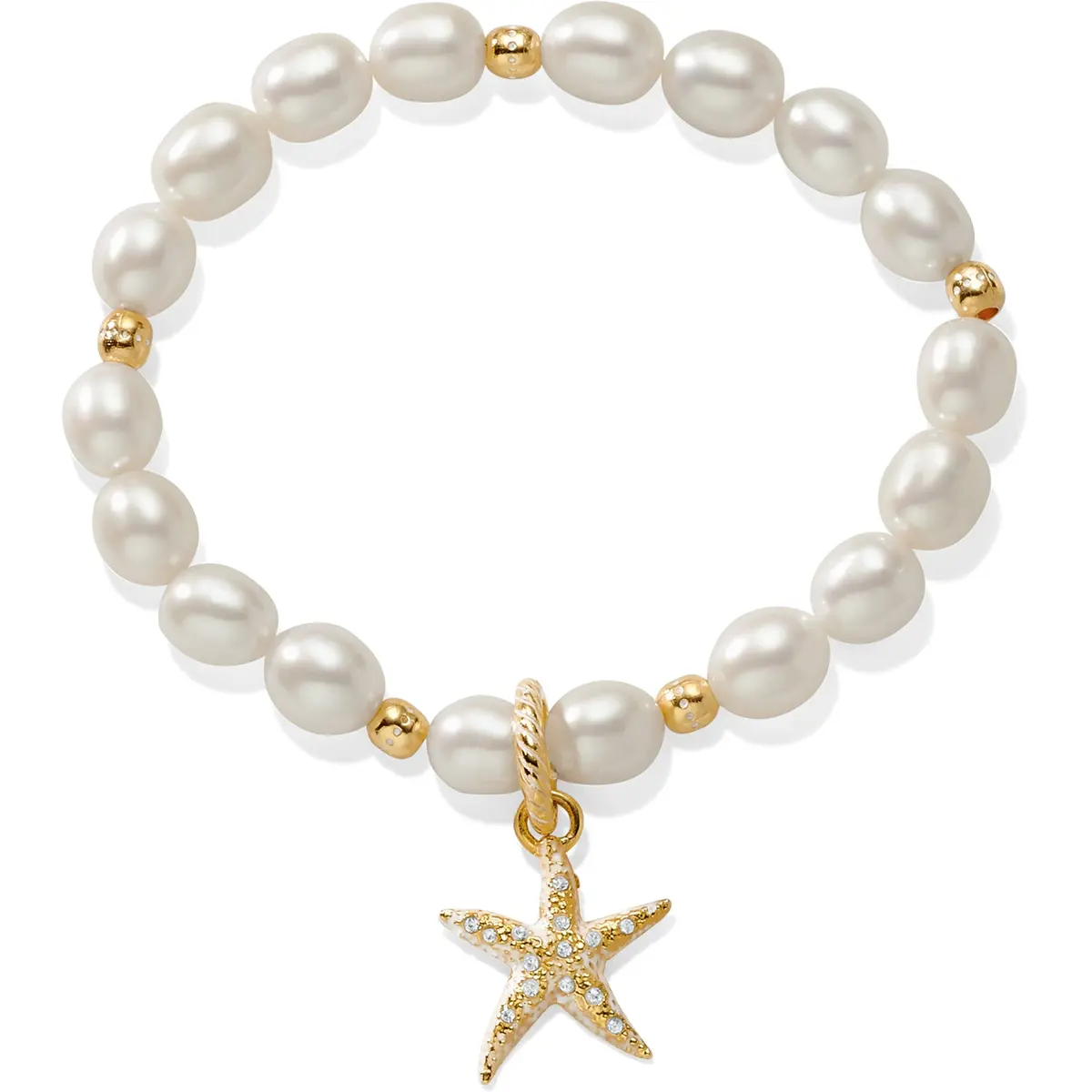 Sea Shore Pearl Starfish Stretch Bracelet 1