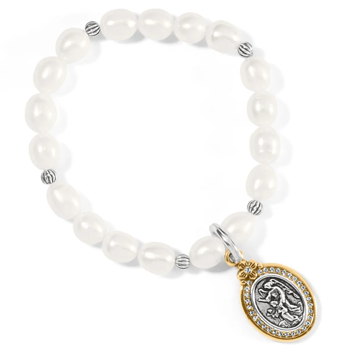 Guardian Angel Pearl Stretch Bracelet 1