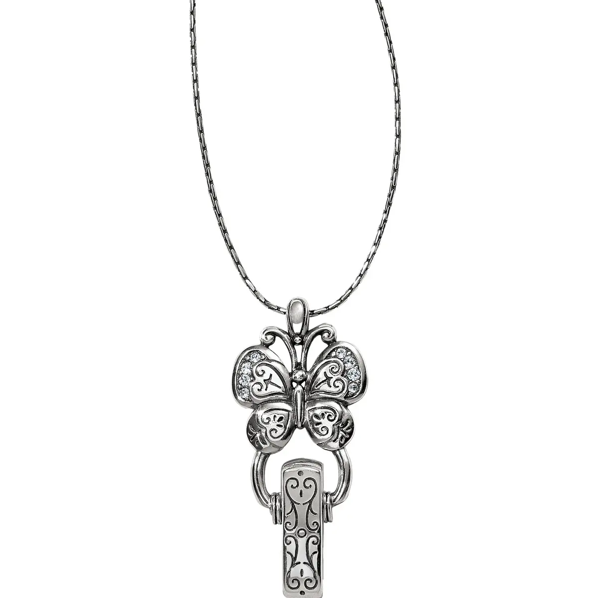 Butterfly Badge Clip Necklace 1