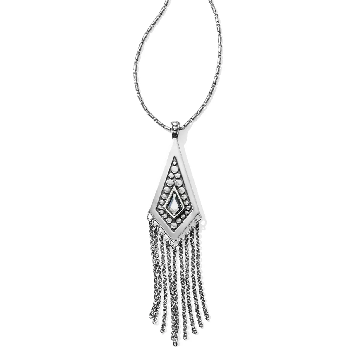 Pebble Disc Convertible Fringe Necklace 1