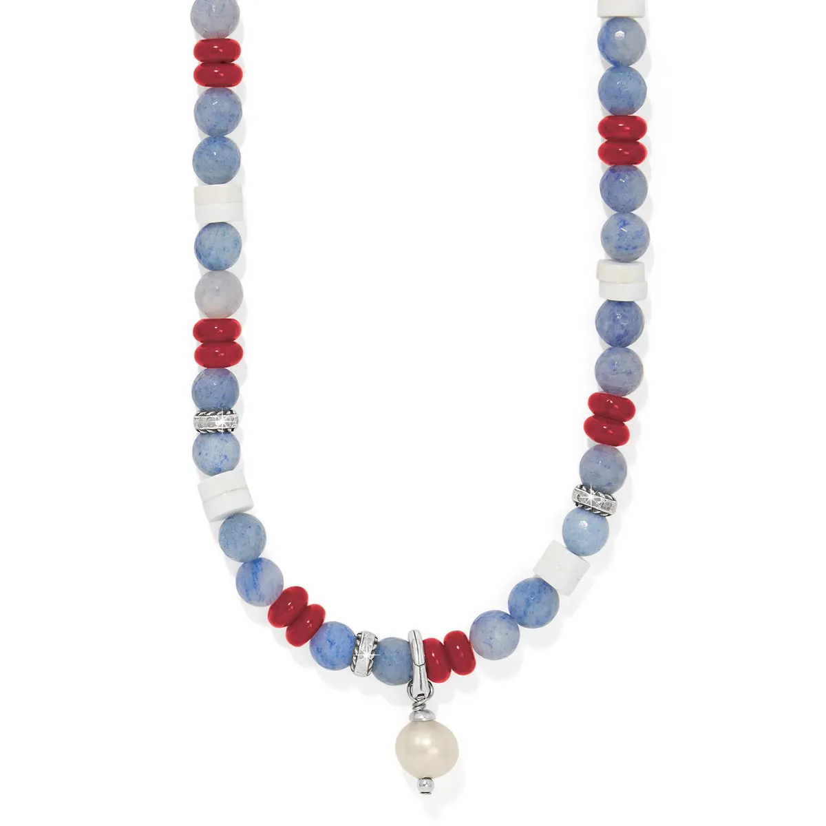 Americana Beach Pearl Charm Necklace 1