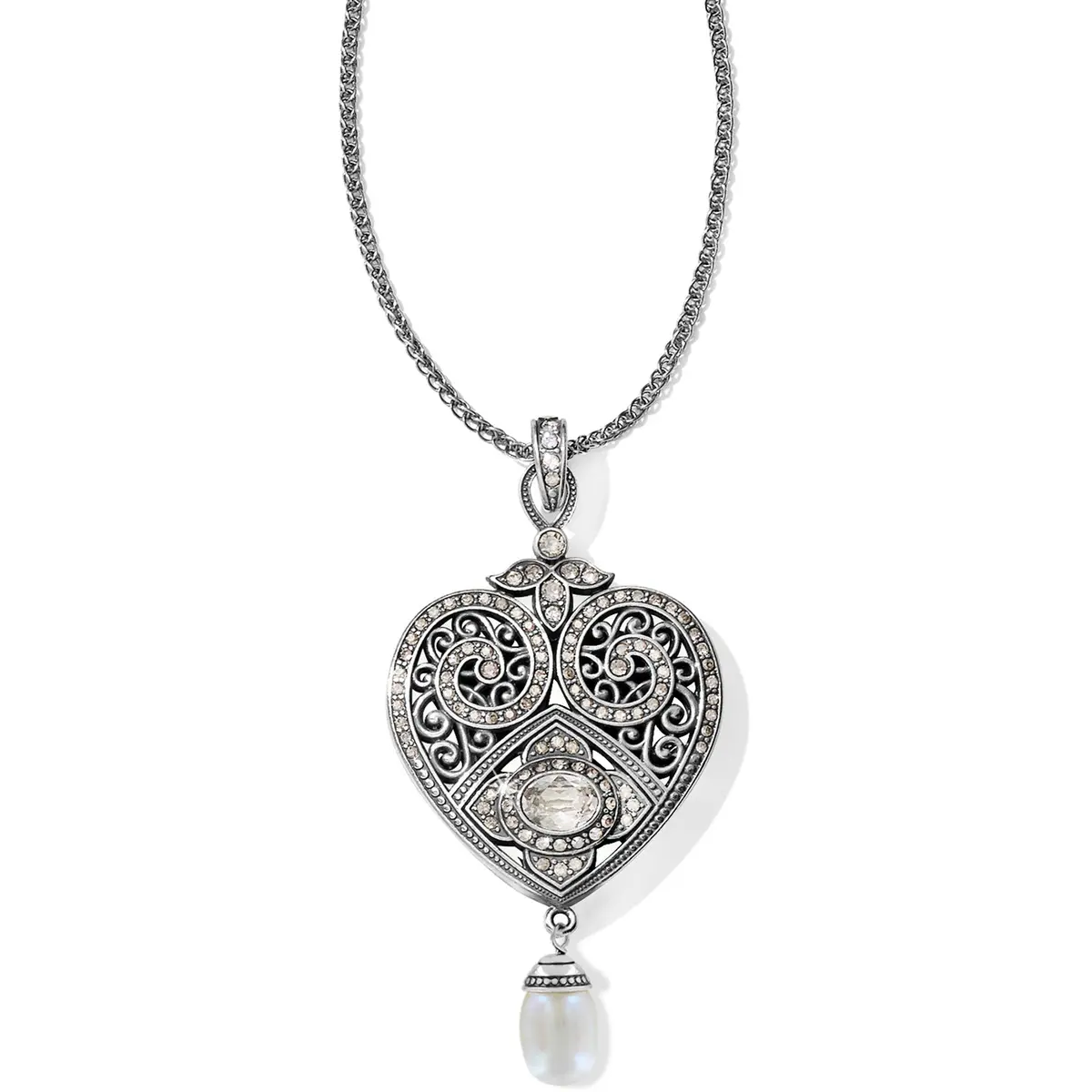 Mumtaz Pearl Heart Convertible Necklace 1