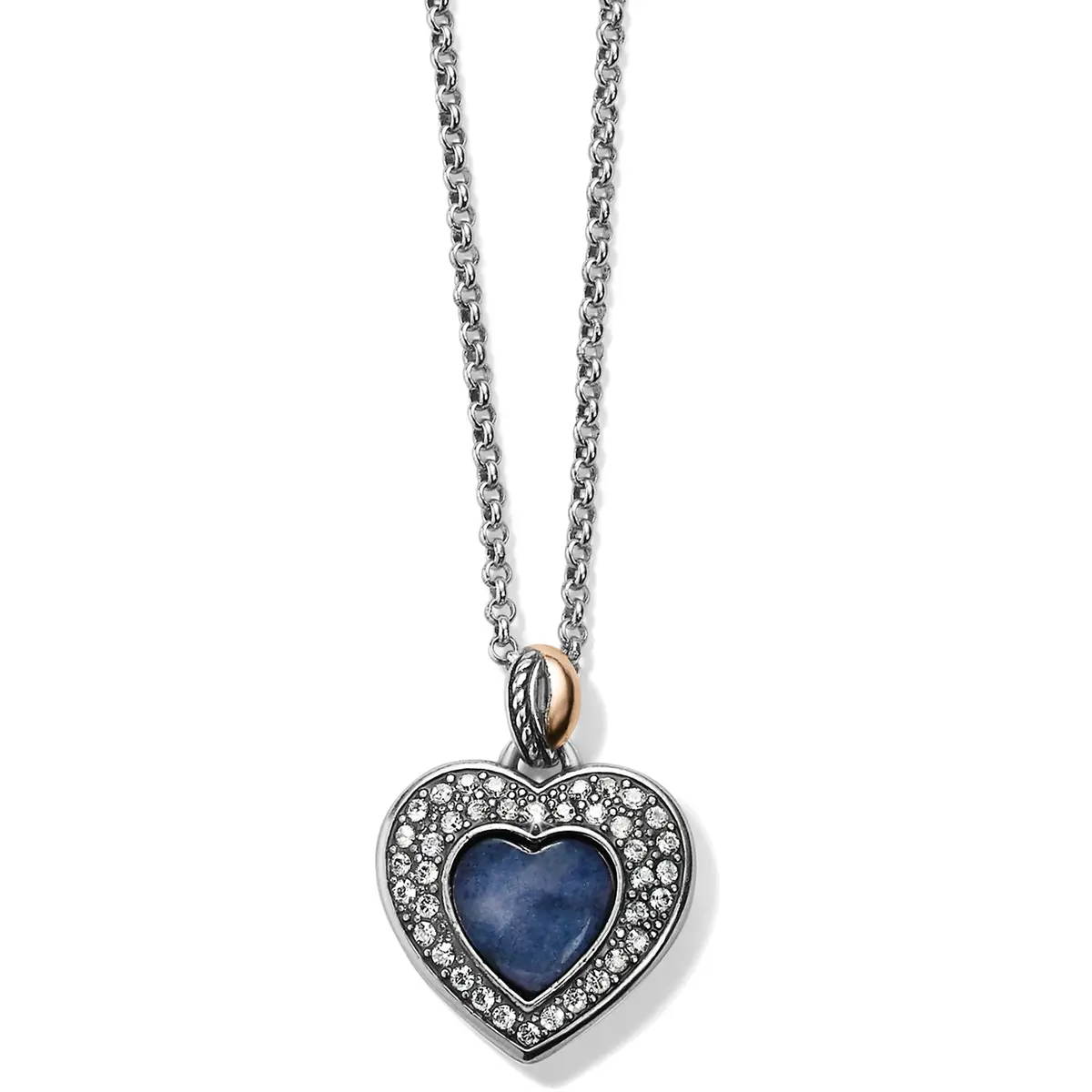 Neptune's Rings Brazil Blue Quartz Heart Reversible Necklace 1