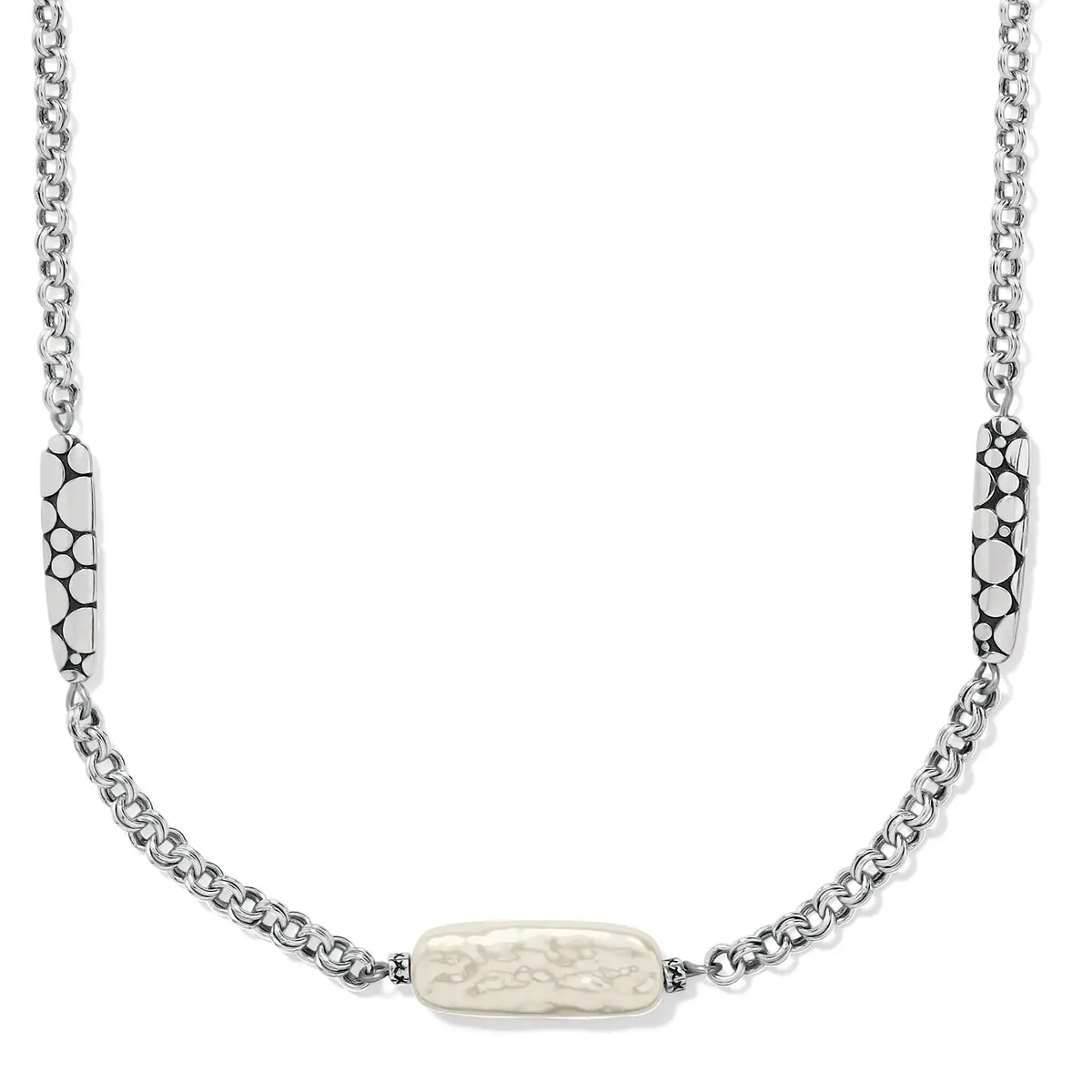 Pebble Pearl Double Layer Link Necklace 1
