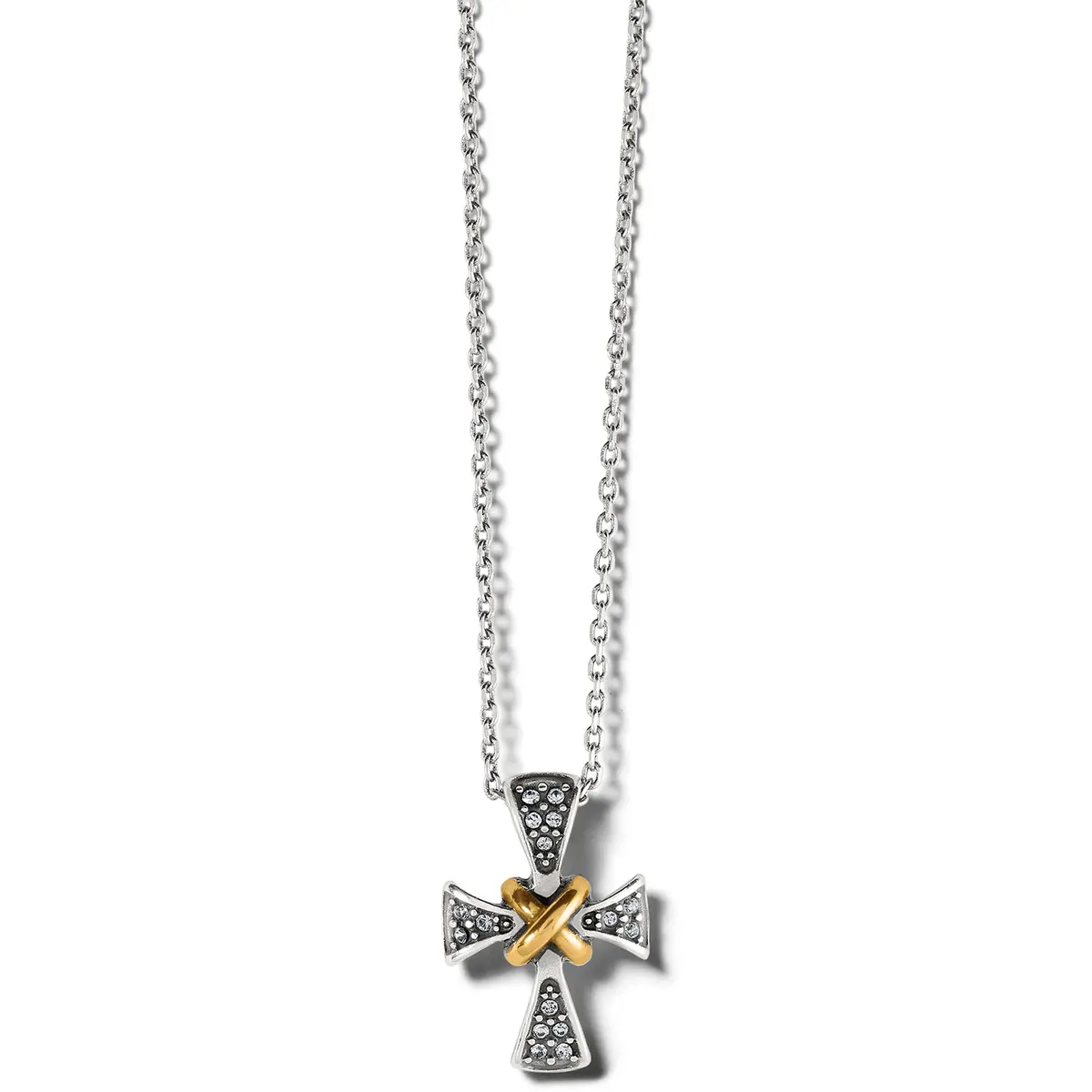Meridian Two Tone Mini Cross Necklace 1
