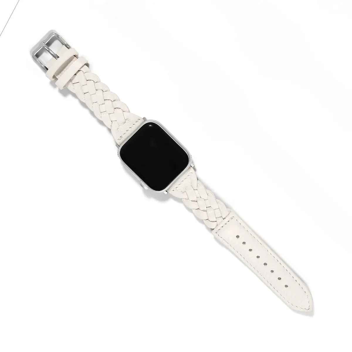 Sutton Braided Leather Watch Band | Optic White 1