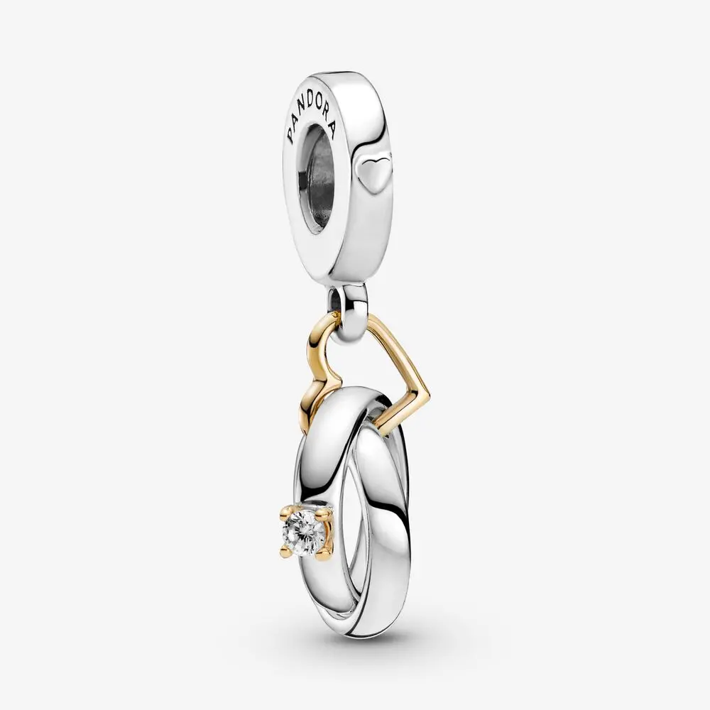 Two-Tone Wedding Rings Dangle Charm 1