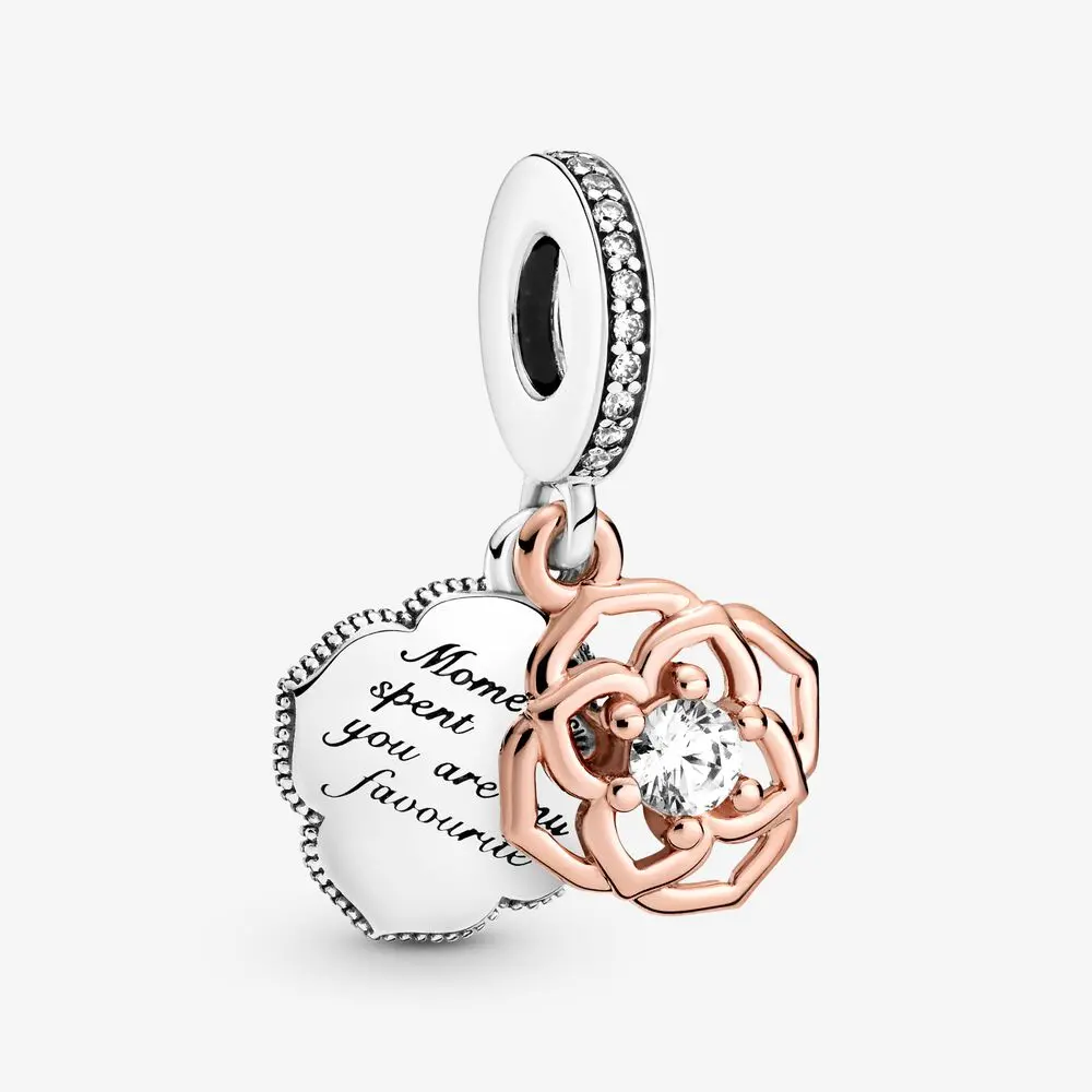 Two-Tone Rose Dangle Charm 1