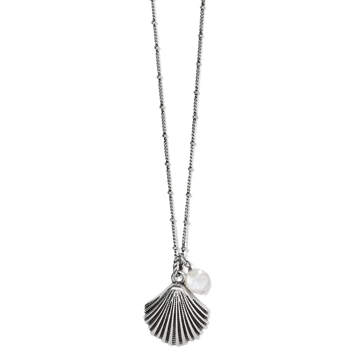 Silver Shells Pearl Necklace 1