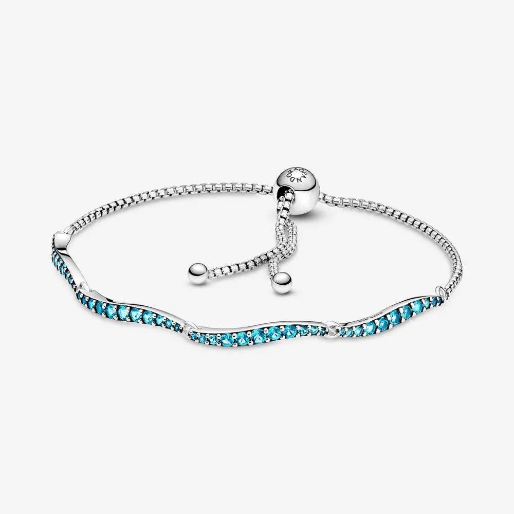Blue Wavy Slider Bracelet 1