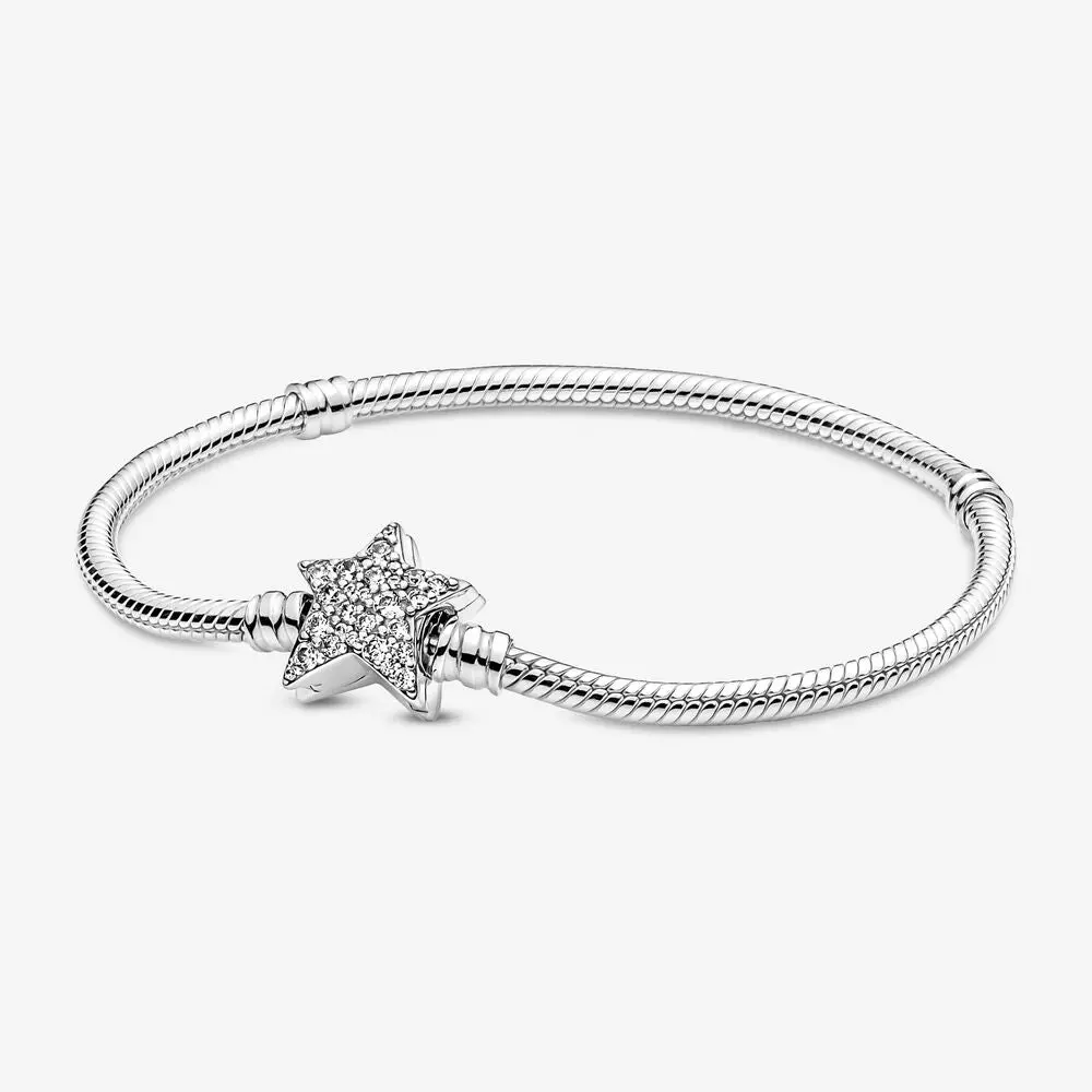 Pandora Moments Asymmetric Star Clasp Snake Chain Bracelet 1
