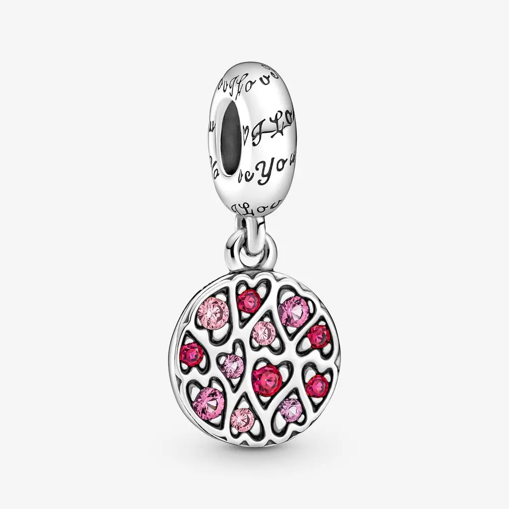 Sparkling Heart Pattern Dangle Charm 1