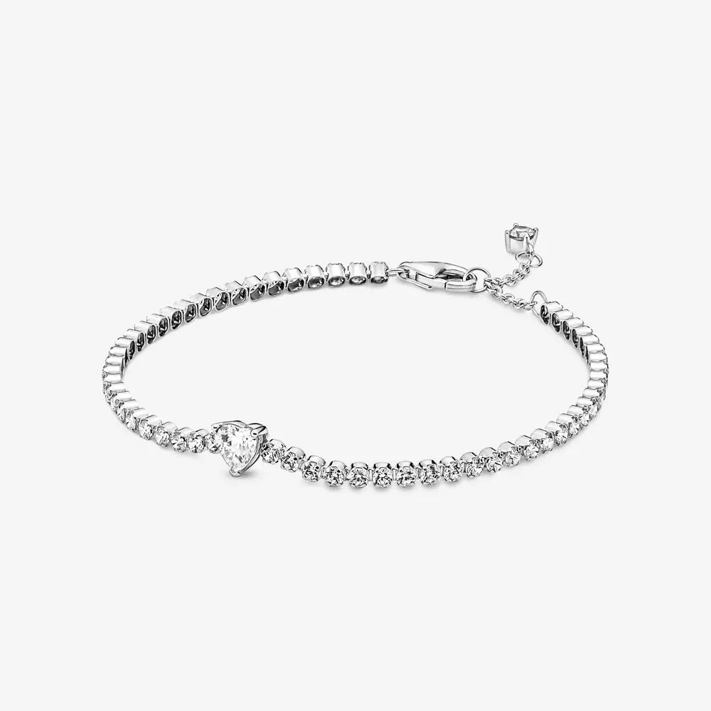 Sparkling Heart Tennis Bracelet 1