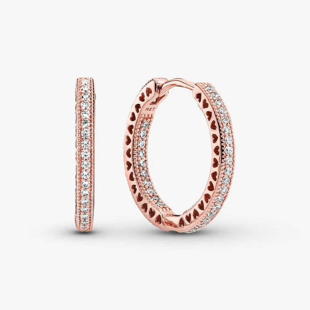 Sparkle And Hearts Hoop Earrings 1