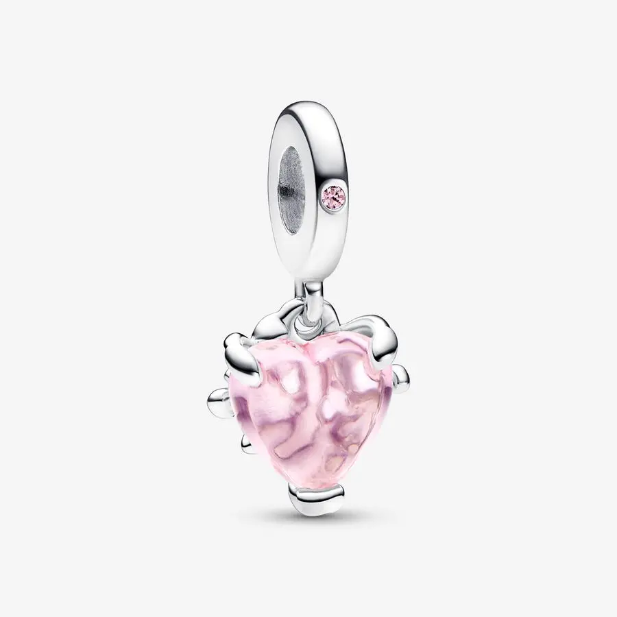 Pink Family Tree & Heart Dangle Charm 1