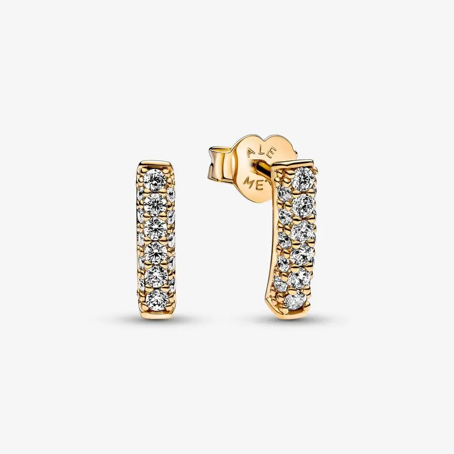 Pandora Timeless Pavé Single-Row Bar Stud Earrings 1