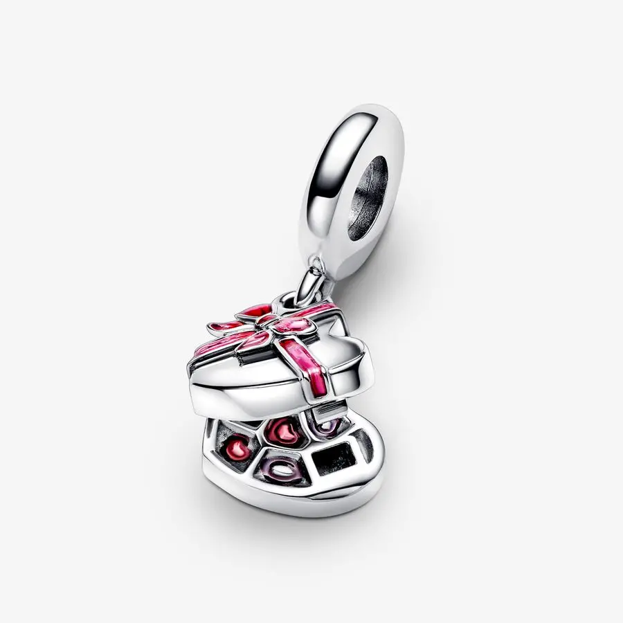 Openable Heart Chocolate Gift Box Dangle Charm 2