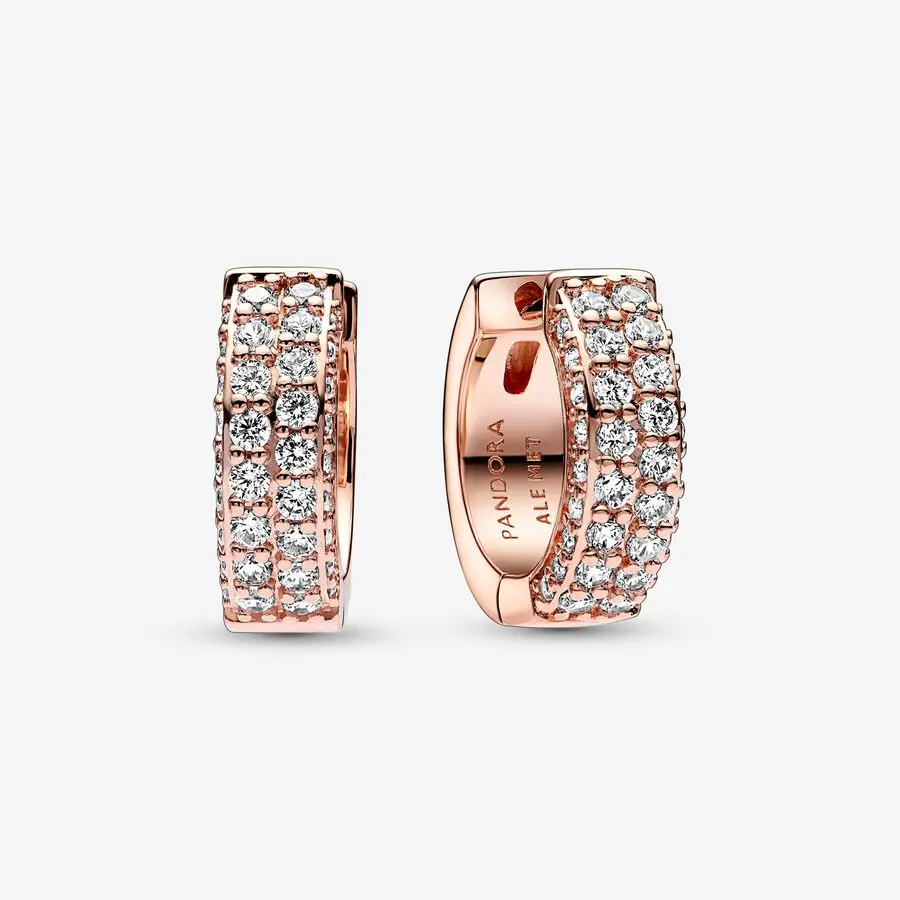 Pandora Timeless Pavé Double-Row Hoop Earrings 1