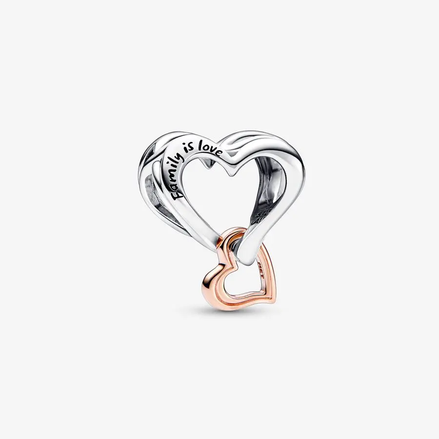 Two-Tone Openwork Infinity Heart Charm 1